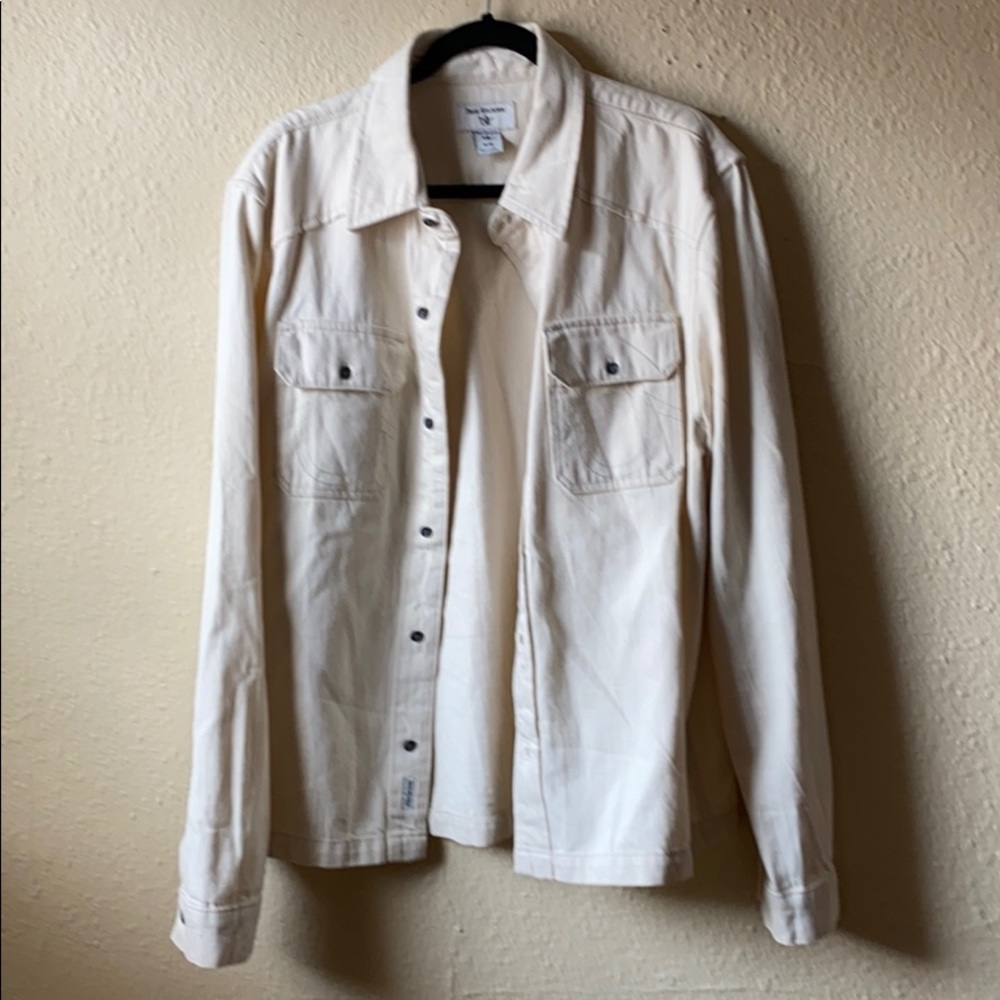 Cream True Religion Bottom Up Shirt Medium